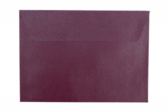 Koperty DIN C6 samoprzylepne, masa perłowa jagodowa