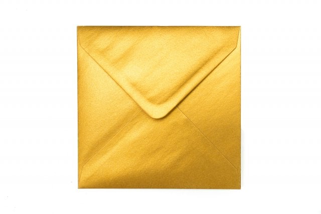 Koperty kwadratowe 140x140 mm, złote
