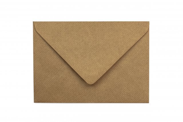 Koperty DIN C7, papier kraft Natron prążkowany