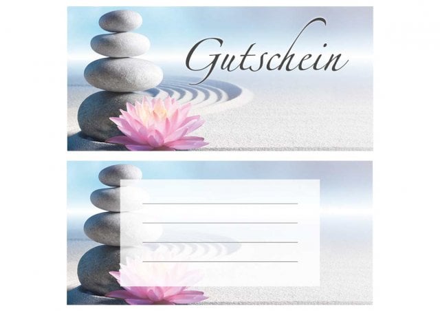Karta DIN długa, nadruk wellness niebieski, voucher