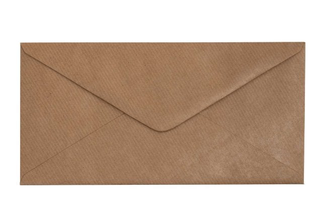 Koperty DIN długie, papier kraft Natron prążkowany