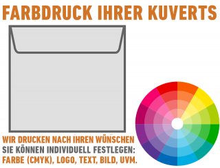 Koperty kwadratowe 155x155 mm, indywidualny nadruk