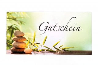 Koperty DIN długie, nadruk wellness zielony, voucher