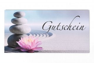 Koperty DIN długie, nadruk wellness niebieski, voucher
